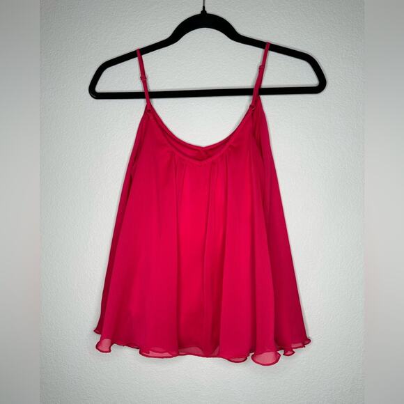 EXPRESS Womens Spaghetti Strap Flowy Swing Camisole Tank Bright Magenta Size XS - Picture 6 of 7